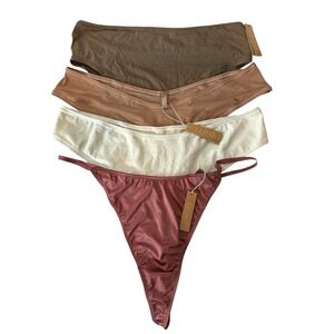 Skims Bundle LOT of 4 Thongs Panties Assorted Colors & Type All Size 4X New